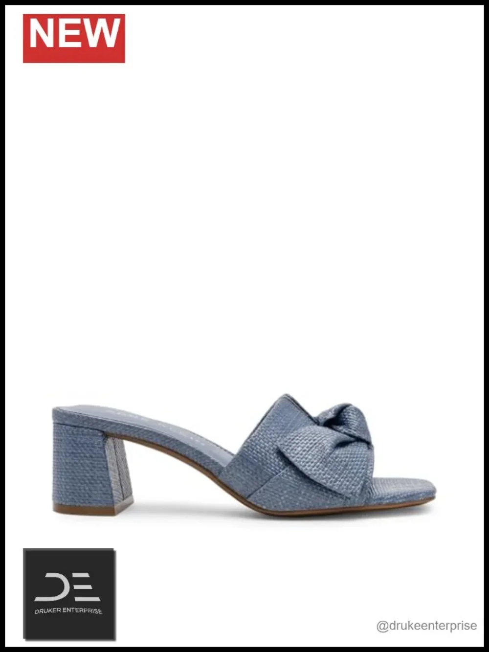 Anne Klein Kizmet Heeled Sandals PU Block Heel Slip On Bow